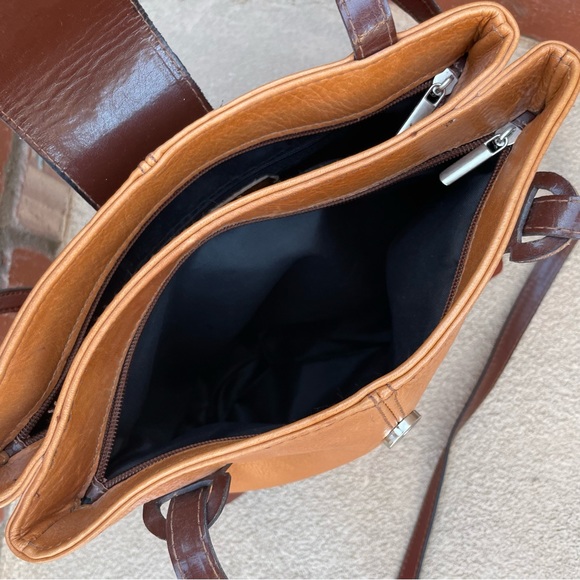 FLORENCE 🇮🇹 made in Italy, soft glove leather shoulder bag w/cashmere scarf - Picture 11 of 16